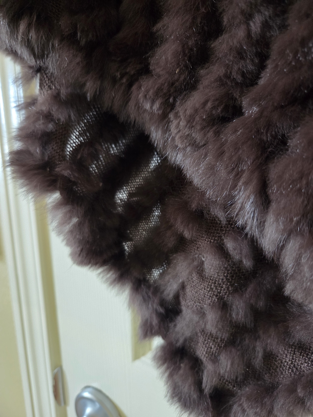 Genuine Rabbit And Wool Blend  Poncho - Picture 4 of 4